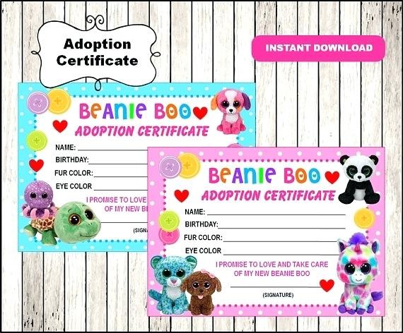 Pet Health Certificate Template Fresh Best Adoption Templates Images Stuffed Animal Free