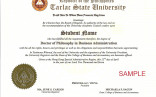 Phd Degree Certificate Template Sample Doctoral