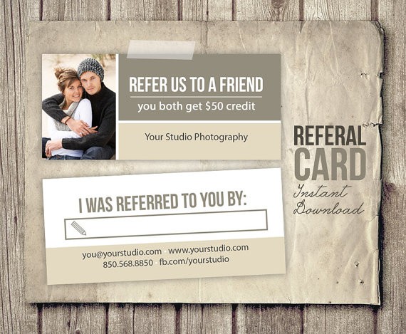 Photography Referral Card Template Rep Cards