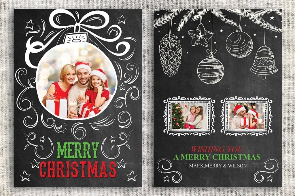 Photoshop Christmas Card Templates Bravebtr With Regard To Holiday
