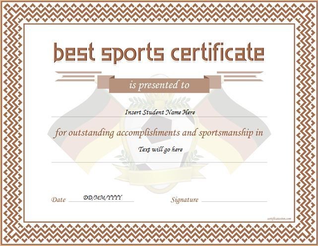 Pin By Alizbath Adam On Certificates Pinterest Certificate Free Printable Sports