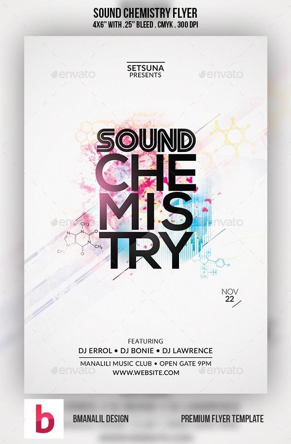 Pin By Bashooka Web Graphic Design On Retro Vintage Flyer Template Chemistry