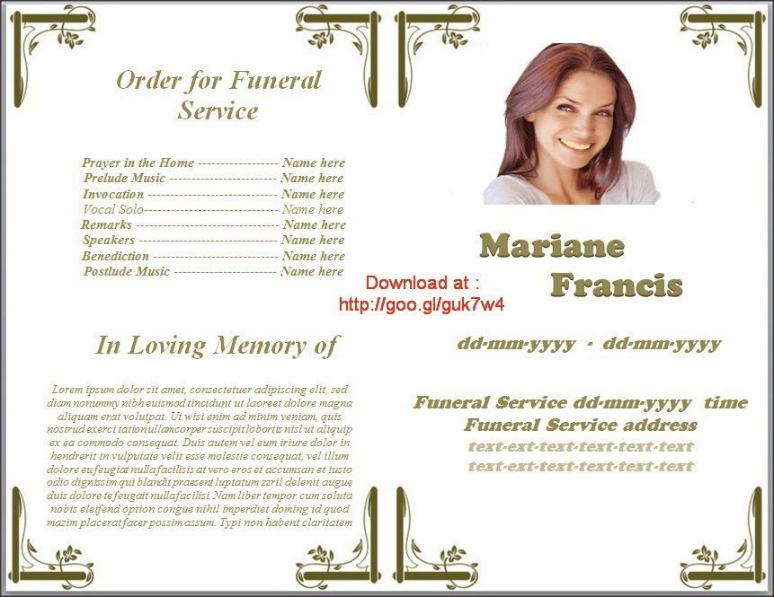 Pin By Sam Bither On Funeral Program Templates For MS Word To Memorial Service