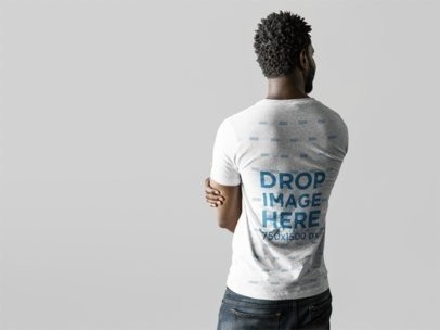 Placeit Back Of A Black Man Wearing Tshirt Mockup T