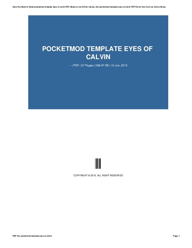 Pocketmod Template Eyes Of Calvin