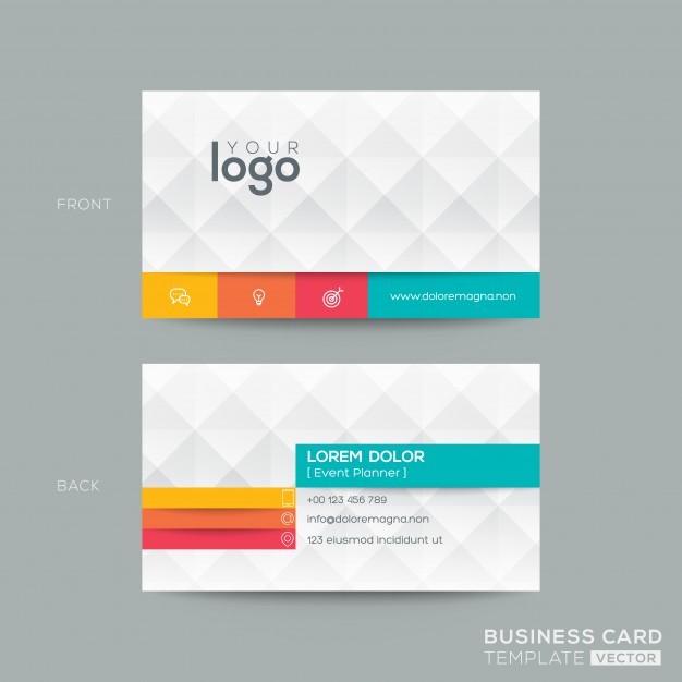 Polygonal Business Card With 3d Effect Vector Free Download Template