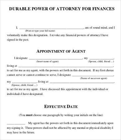 Power Of Attorney Form Free Printable 9 Word Pdf Documents