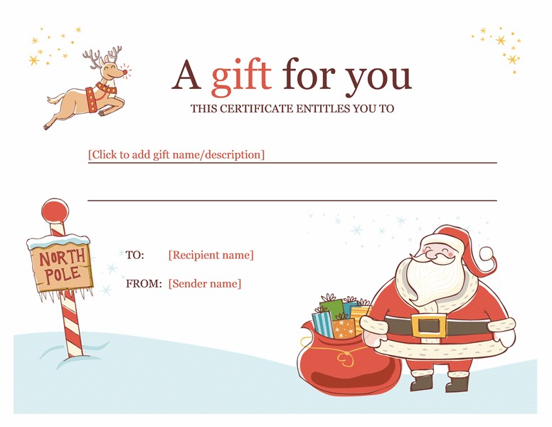 Powerpoint Gift Certificate Template Christmas Microsoft Office Voucher