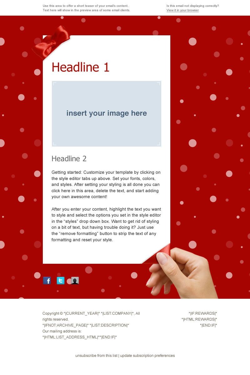 Premium Holiday Email Template For Mailchimp Com Available Free