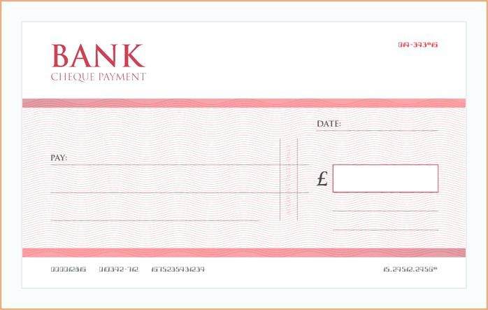 Presentation Cheque Template Large Blank Free Download Vector