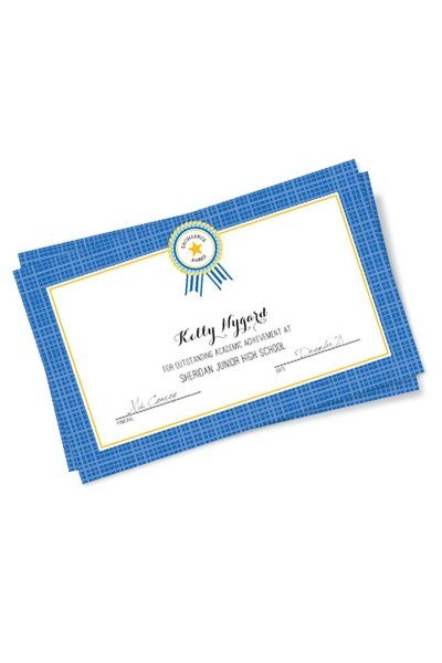 Print At Home Blue Plaid Excellence Certificates 10 Count Printable Certificate Paper