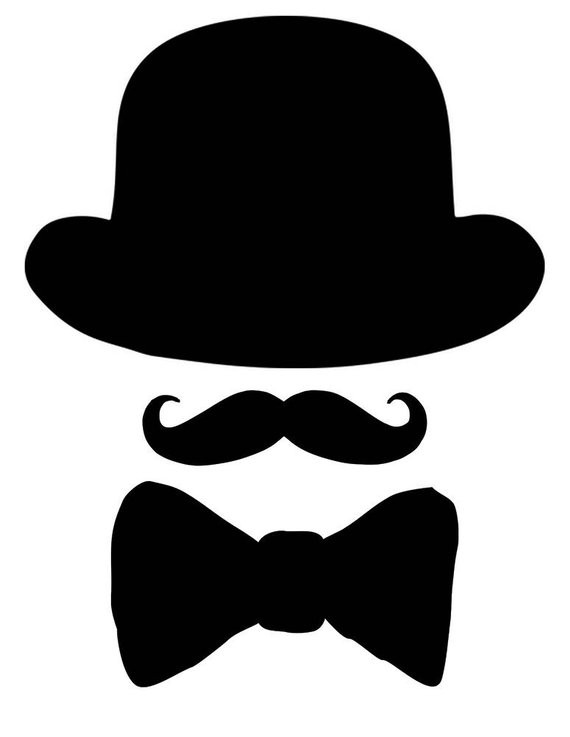 Printable Bow Tie Mustache Black Hat Etsy