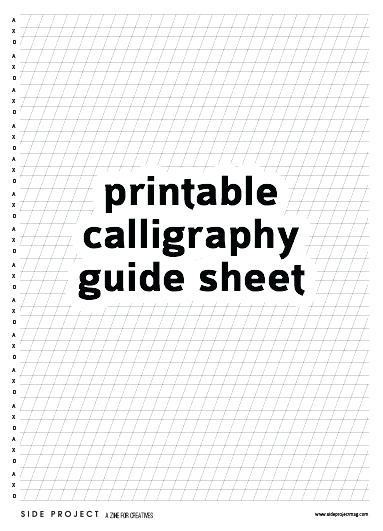 Printable Calligraphy Template Project One Us Templates