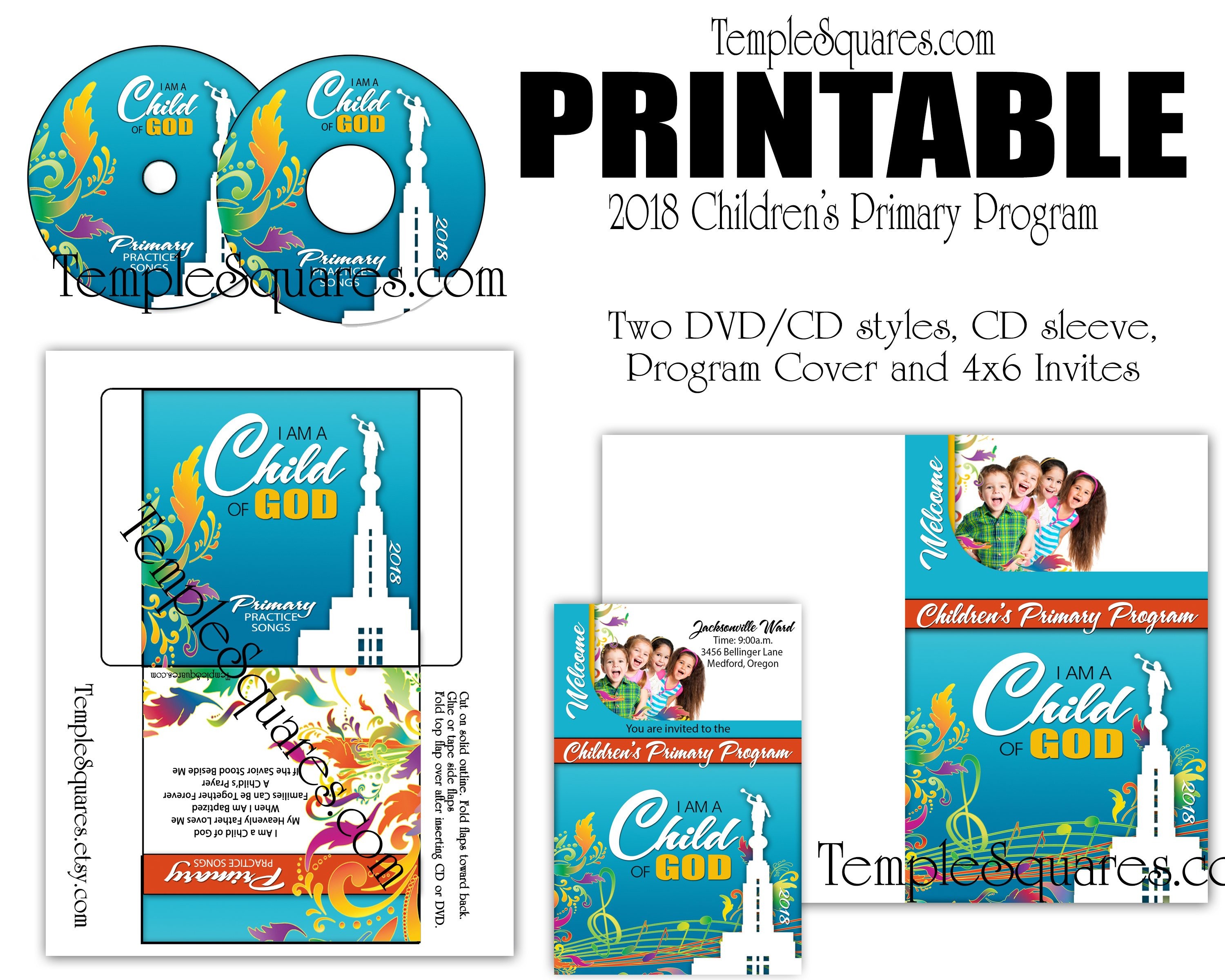 Printable CD Labels For 2018 Children S Primary Program Songs Label Cd Envelopes
