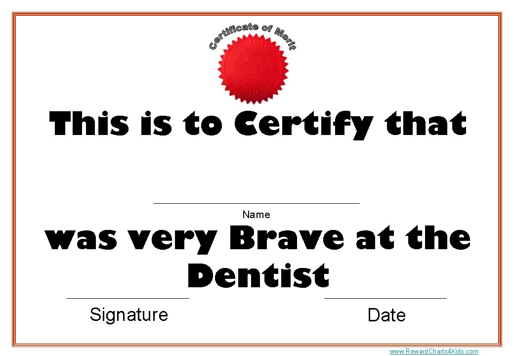 Printable Certificates For Dentists Homeschool Pinterest