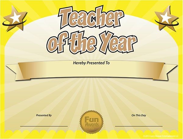 Printable S For Teachers Free Teacher Of The Year
