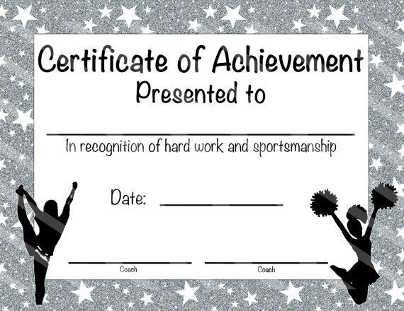 Printable Cheerleading Award Certificates Ideal