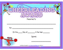 Printable Cheerleading Awards Certificates Free
