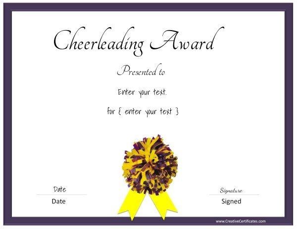 Printable Cheerleading Certificates 59 Best Cheer Banquet Images On Awards