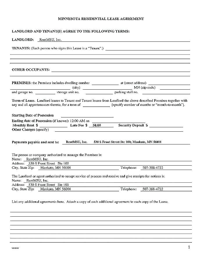 Printable Condo Lease Template Rental Form Unique Agreement Roommate