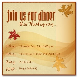 Printable Dinner Thanksgiving Invitation Template