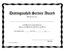Printable Distinguished Service Awards Certificates Templates Certificate Of Template