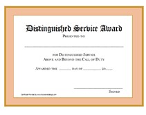 Printable Distinguished Service Awards Certificates Templates Certificate Of Template