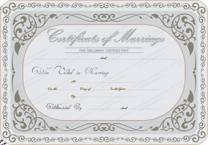Printable Fake Marriage Certificate Template Zrom Tk Certificates Free