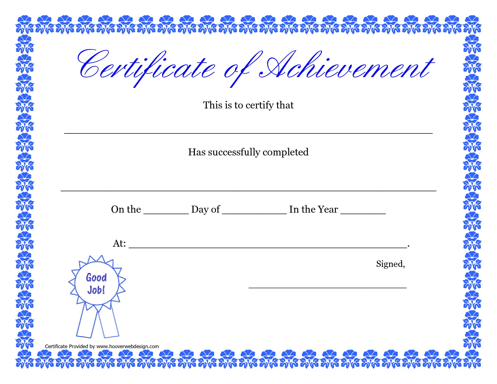 Printable Hard Work Certificates Kids Certificate Of Achievement