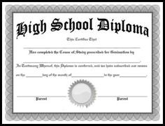 Printable High School Diploma Free Ukran Agdiffusion Com Homeschool