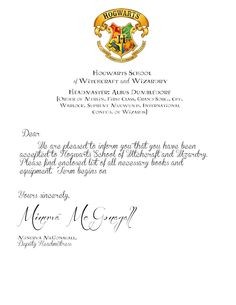 Printable Hogwarts Letter Fill In The Blank And It Creates Your Make Own