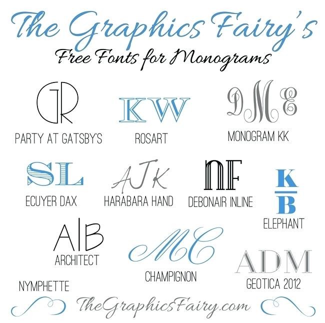 Printable Monogram Initials Free Favorite Fonts For Creating