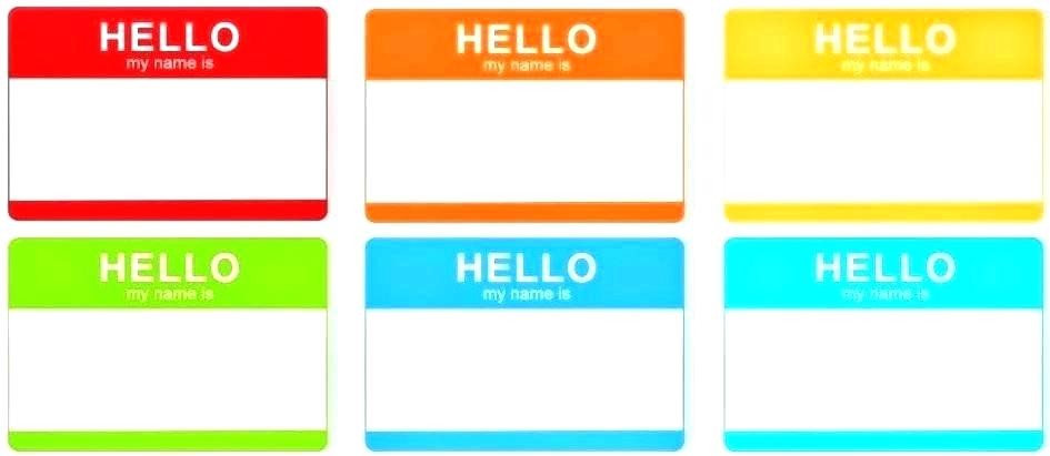 Printable Name Tag Template Tags For Classroom Desks Table Word Gift Hello My Is