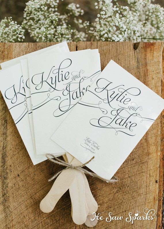 Printable Paddle Fan Program DIY With Proof Cool Fonts Wedding