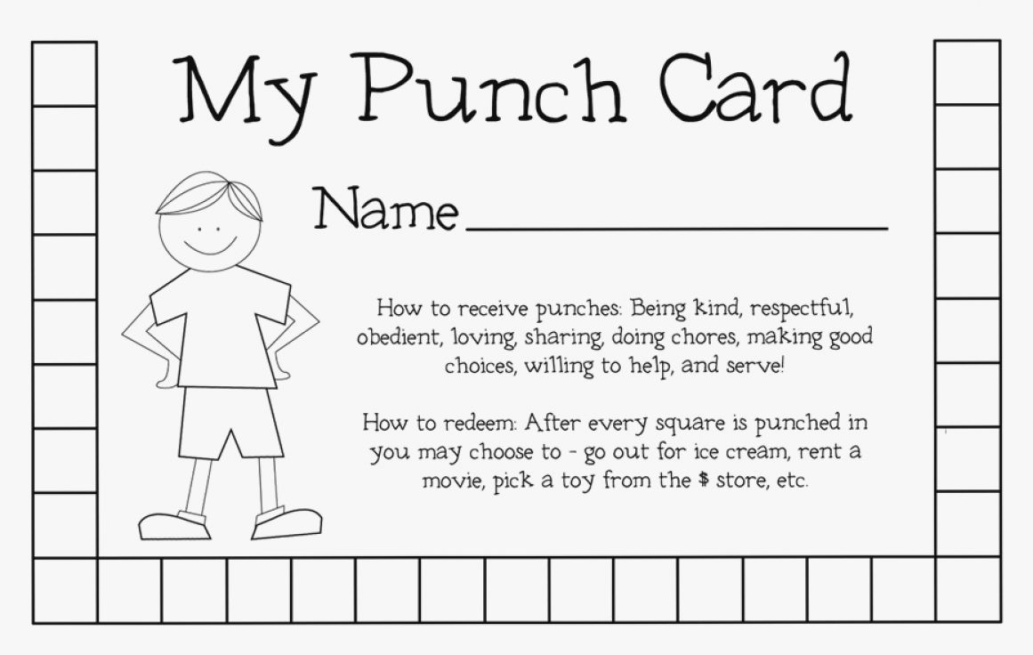 Printable Reward Punch Cards Card Template Beautiful 30