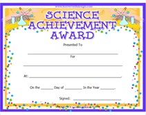 Printable Science Achievement Awards Certificates Award Free