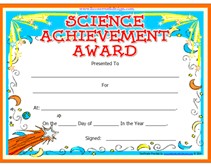 Printable Science Achievement Awards Certificates Children S Award