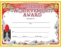 Printable Science Achievement Awards Certificates Free