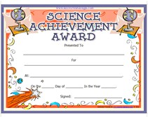 Printable Science Achievement Awards