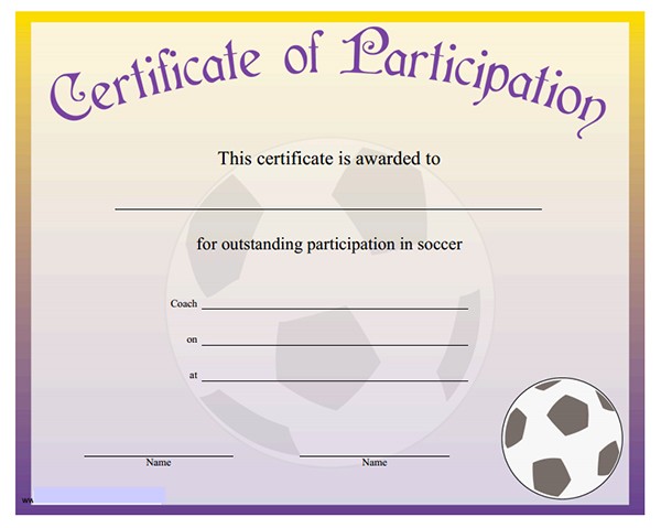 Printable Sports Certificates Sampleprintable Com