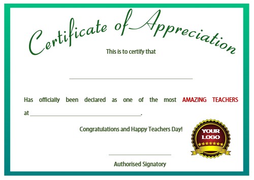 Printable Teacher Appreciation Certificates 10 Of The Year Award