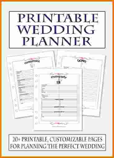 Printable Wedding Planner Ukran Agdiffusion Com Free Templates