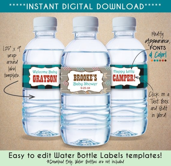 Printable Woodland Creatures Water Bottle Labels Personalize Etsy How To Create In Word