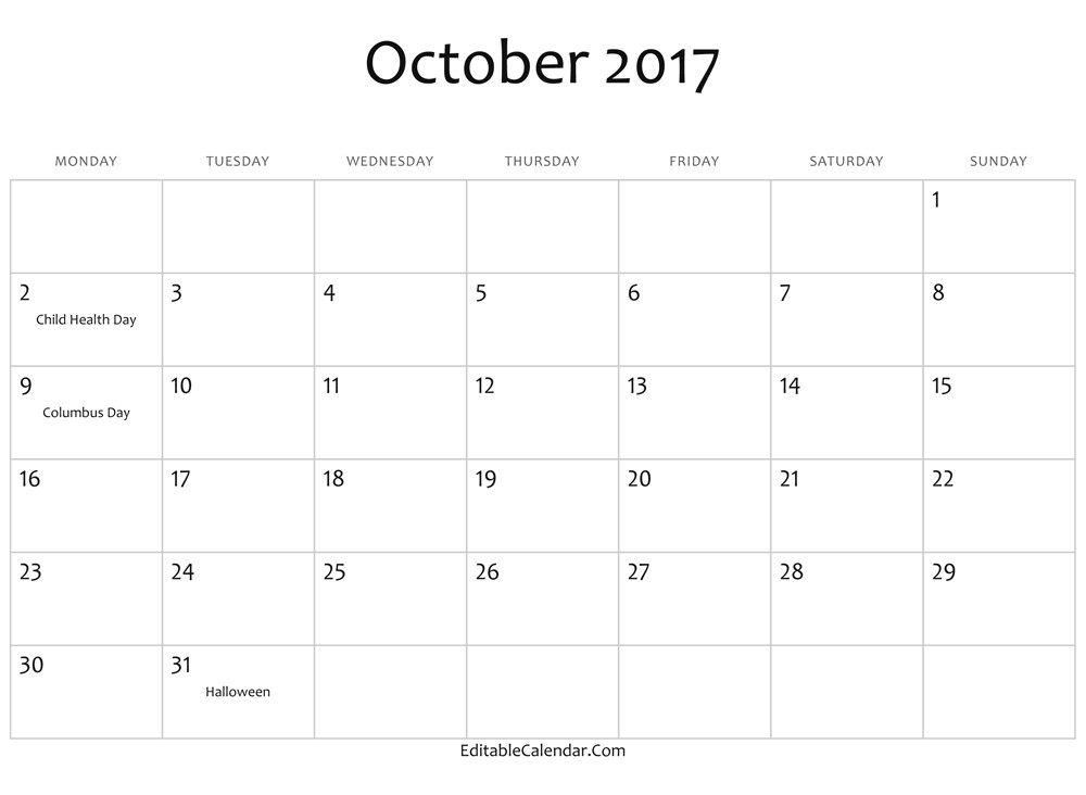 Printable Word Calendar 2017 Zrom Tk