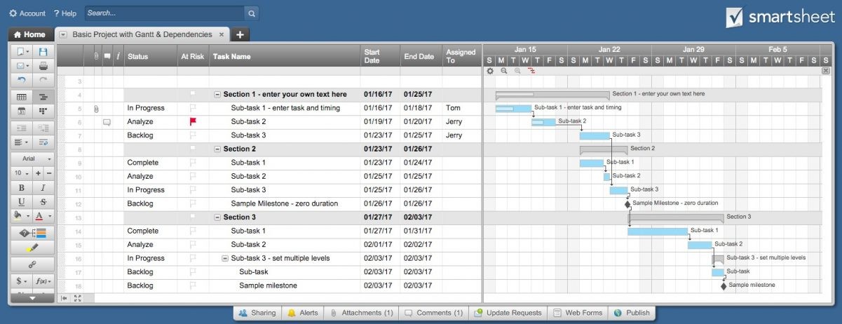 Project Timeline Template Excel Gantt Chart Blue Startling Smartsheet