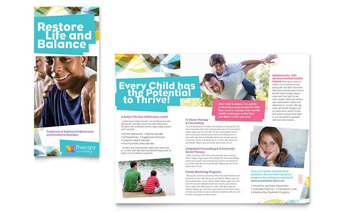 Psychology Mental Health Tri Fold Brochure Templates Free Brochures