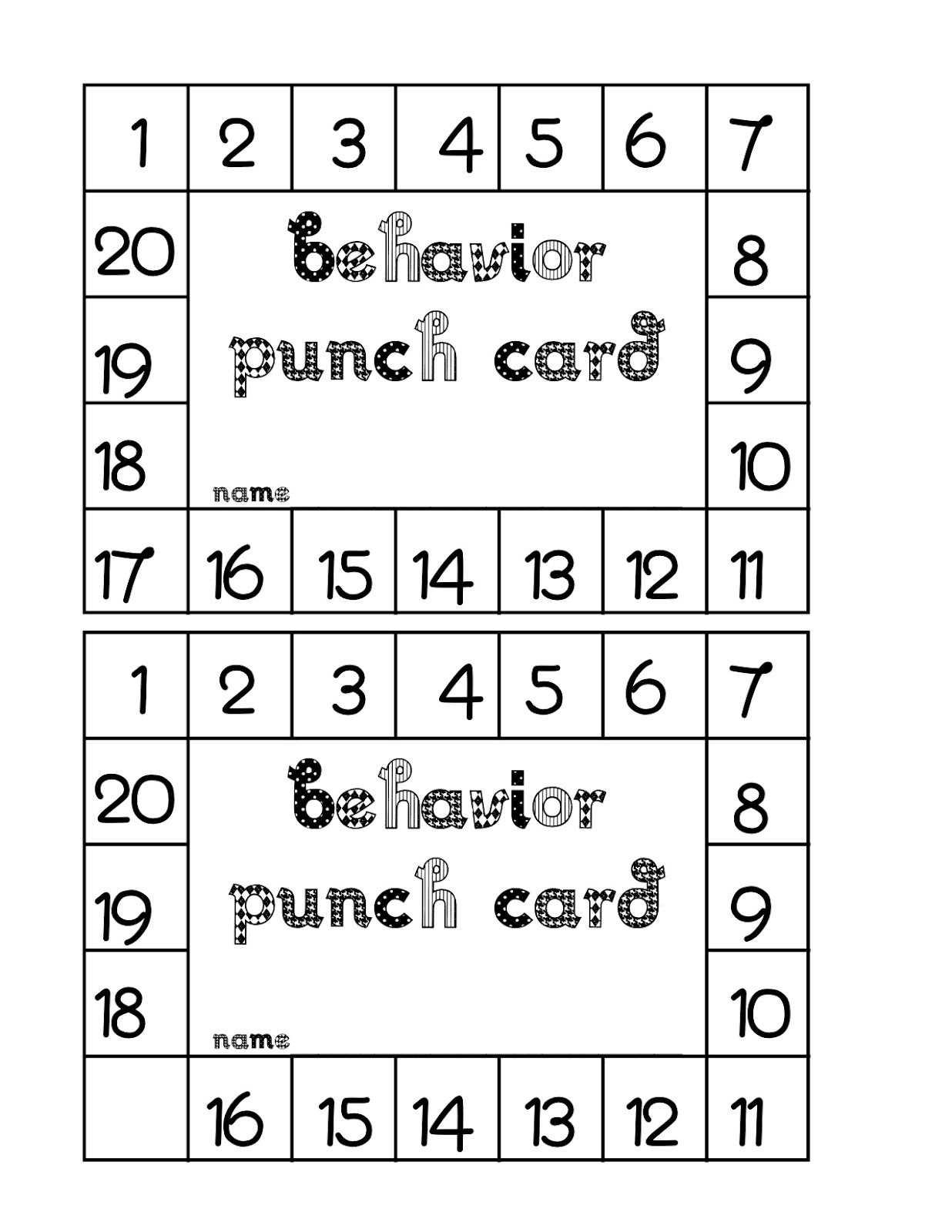 Punch Card Template Word Zrom Tk Printable Cards