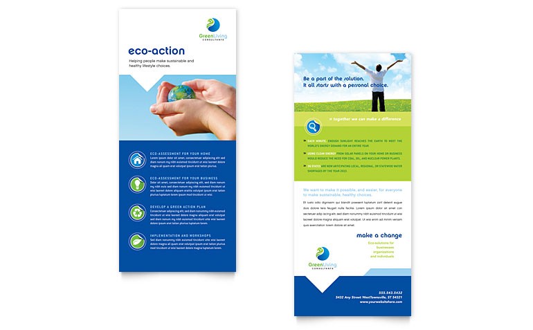 Rack Brochure Template Free Illustrator Green Living Recycling