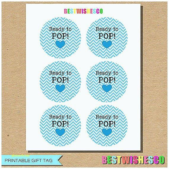 Ready To Pop Baby Shower Printables Sticker Blue Instant Download About
