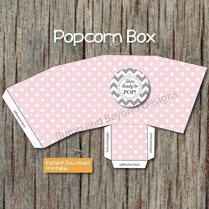 Ready To Pop Popcorn Box Baby Shower By On Zibbet Boxes